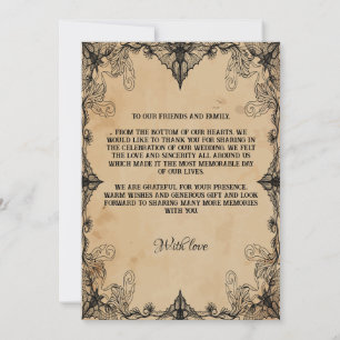 Minimalist Simple Script vintage horror Gothic Thank You Card