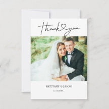 Minimalist Simple Script with Heart Wedding Photo 