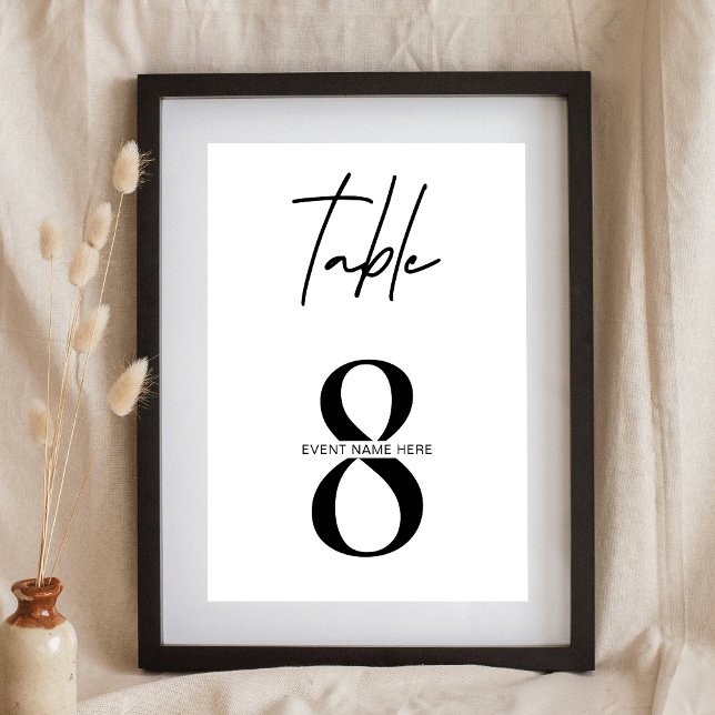 Minimalist Simple Seating Chart Table Number (Creator Uploaded)