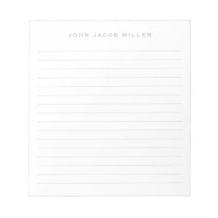 Minimalist Simple Silver Gray Lined Notepad