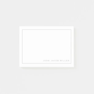 Minimalist Simple Silver Grey Square Border Post-it Notes