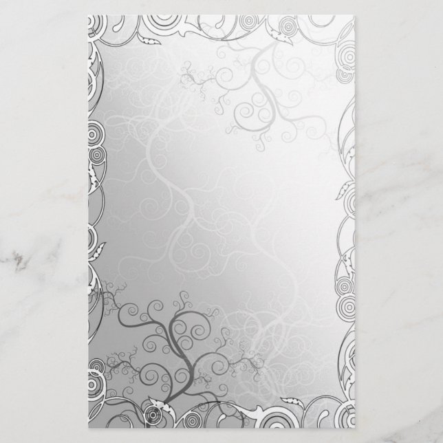 Minimalist simple silver grey template - customise stationery (Front)