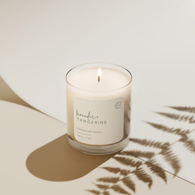 Minimalist Simple Soy Candle Black White Label (Creator Uploaded)