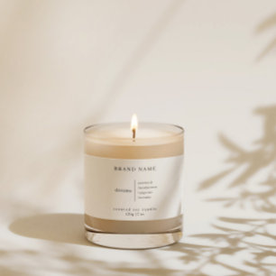 Minimalist Simple Soy Candle Black White Label