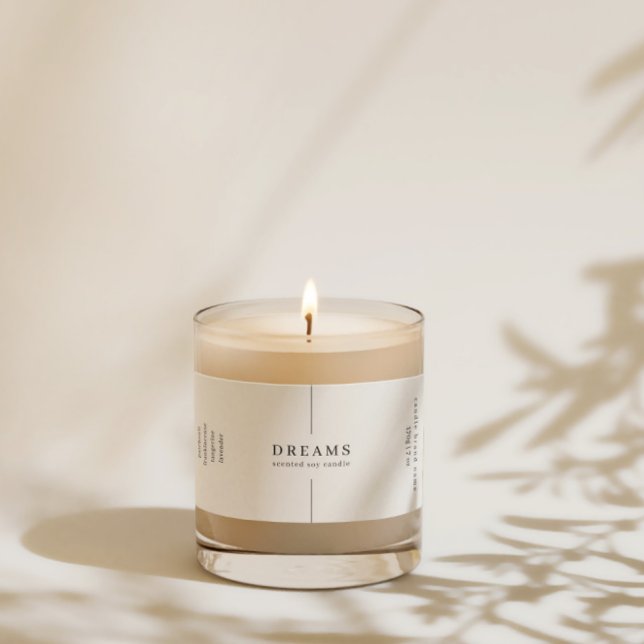 Minimalist Simple Soy Candle Black White Label (Creator Uploaded)