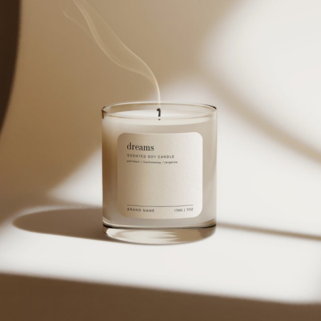 Minimalist Simple Soy Candle Black White Label (Creator Uploaded)