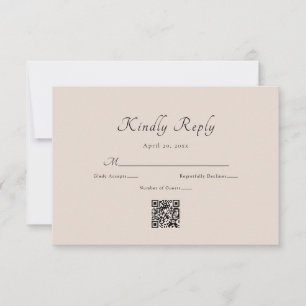 Minimalist Simple Stylish Chic Wedding RSVP Card