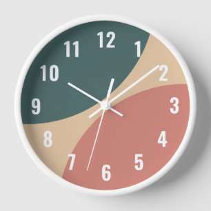 Minimalist Simple Stylish Colourful Geometric Clock