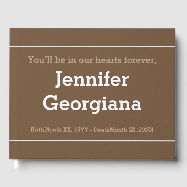 Minimalist & Simple Sympathy Guestbook (Front)