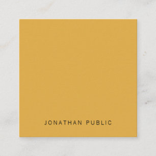 Minimalist Simple Template Yellow Brown Elegant Square Business Card