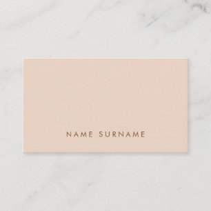 Minimalist Simple Typography Peach Business Card