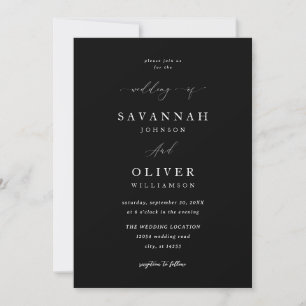 Minimalist Simple Wedding- Black Invitation