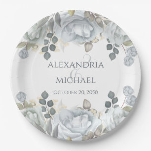 Minimalist Simple Wedding Calligraphy Template Pap Paper Plate