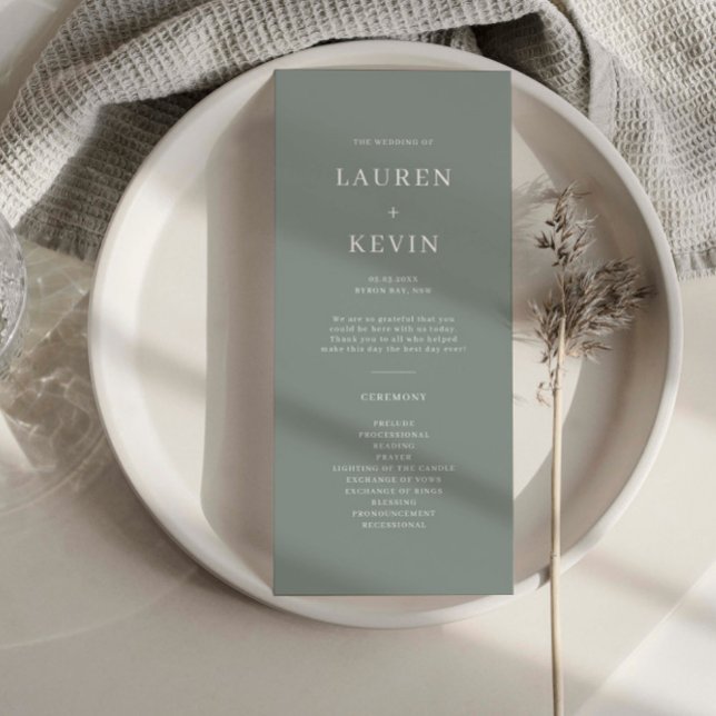 Minimalist Simple Wedding Ceremony Program (Creator Uploaded)