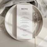 Minimalist Simple Wedding Menu Card<br><div class="desc">Designed to coordinate with our Minimalist All In One Collection, this customizable matching wedding menu card features a clean and simple layout, with classic font. For more advanced customisation of this design, e.g. changing layout, font or text size please click the "CUSTOMIZE" button above. Please contact me for any questions!...</div>