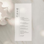 Minimalist Simple Wedding Menu Card<br><div class="desc">Designed to coordinate with our Minimalist Menu Collection,  this customisable matching wedding menu card features a clean and simple layout,  with classic font. For more advanced customisation of this design,  e.g. changing layout,  font or text size please click the "CUSTOMIZE" button above. Please contact me for any questions!</div>