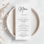 Minimalist Simple Wedding Menu Card<br><div class="desc">Designed to coordinate with our Minimalist All In One Collection, this customisable matching wedding menu card features a clean and simple layout, with classic font. For more advanced customisation of this design, e.g. changing layout, font or text size please click the "CUSTOMIZE" button above. Please contact me for any questions!...</div>