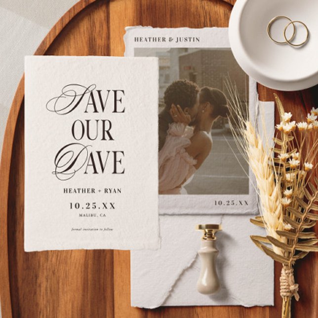 Minimalist Simple Wedding Photo  Save The Date (Creator Uploaded)