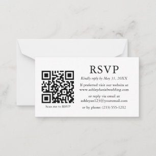 Minimalist Simple Wedding QR RSVP Enclosure Card