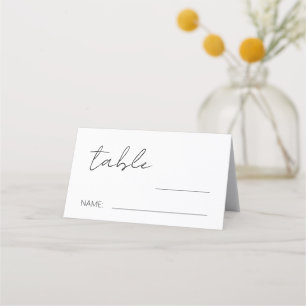 Minimalist Simple Wedding Table Number Place Card