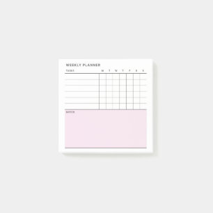 Minimalist Simple Weekly Planner Calendar Post-it Notes