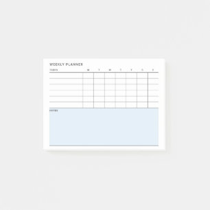 Minimalist Simple Weekly Planner Calendar Post-it Notes
