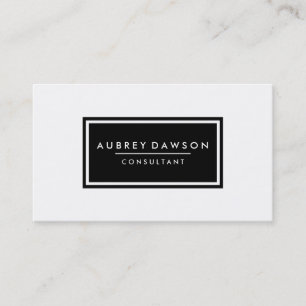 Minimalist Simple White and Black Business Card