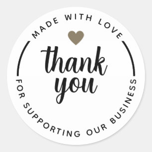 Minimalist Simple White Thank You Circle Sticker