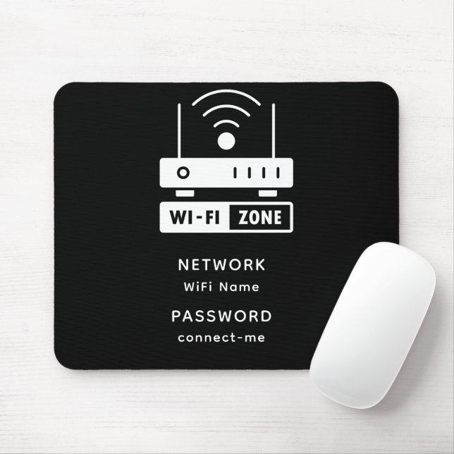 Minimalist Simple Wifi Zone Password  Mouse Pad (With Mouse)