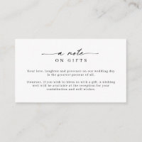 Minimalist Simple Wishing Well Note on gifts Enclo