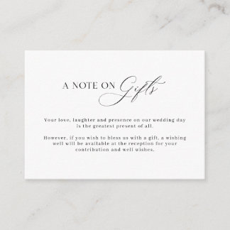 Minimalist Simple Wishing Well Note on gifts Enclosure Card