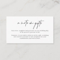 Minimalist Simple Wishing Well Note on gifts