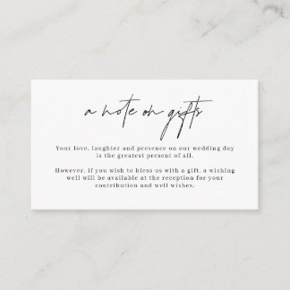 Minimalist Simple Wishing Well Note on gifts Enclosure Card