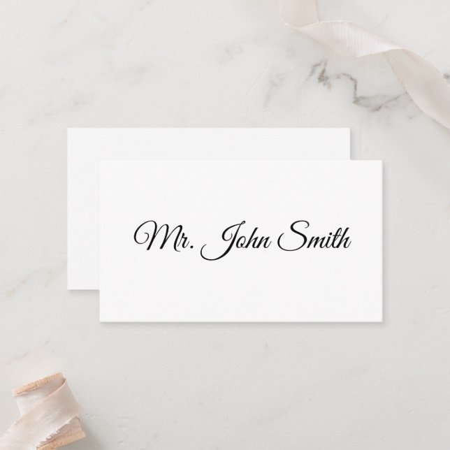 Minimalist Simply Romantic Place Card (Front/Back In Situ)