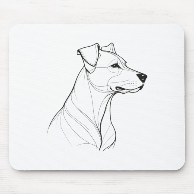 Minimalist Single-line Drawing Of A Dog Sticker  Mouse Pad (Front)