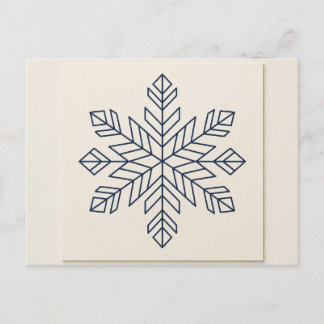 Minimalist Single‑Line Snowflake | Modern Winter Postcard