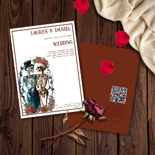 Minimalist Skeleton Couple Wedding Invitation