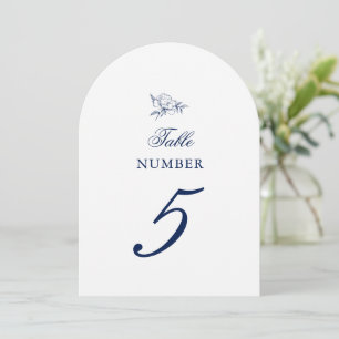 Minimalist Sketch Bridal Flower Table Number Card