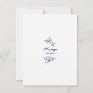 Minimalist Sketched Bridal Bouquet Flowers Branch Advice Card