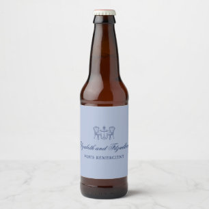 Minimalist Sketched Bridal Bouquet Wedding Beer Bottle Label