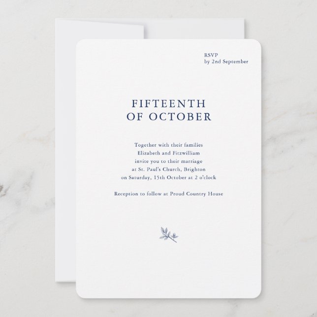 Minimalist Sketched Bridal Bouquet Wedding Rounded Invitation (Back)