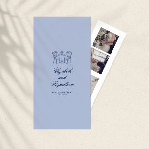 Minimalist Sketched Dinner Night Photo Booth Thank You Card