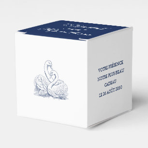 Minimalist Sketched Love Swans Wedding Favour Box