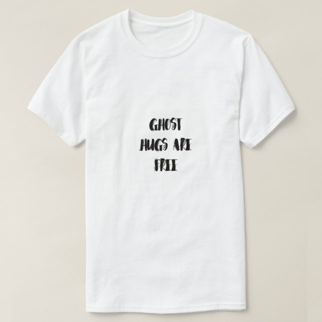 Minimalist Skull BOO Halloween Art T-Shirt (Design Front)