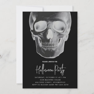 Minimalist Skull Halloween Party Invitation