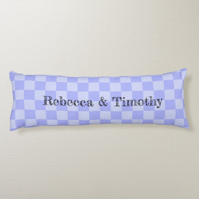 Minimalist Sky Blue Pattern Custom Text Body Cushion (Back)