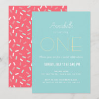 Minimalist Sky Blue x Red Girl 1st Birthday