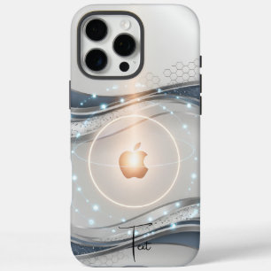 Minimalist Slate Blue Wave Design, Customisable  iPhone 16 Pro Max Case