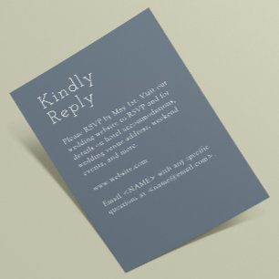 Minimalist Slate Grey Wedding RSVP Card