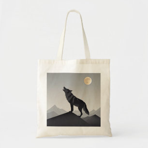 Minimalist Sleek wolf silhouette howling Tote Bag